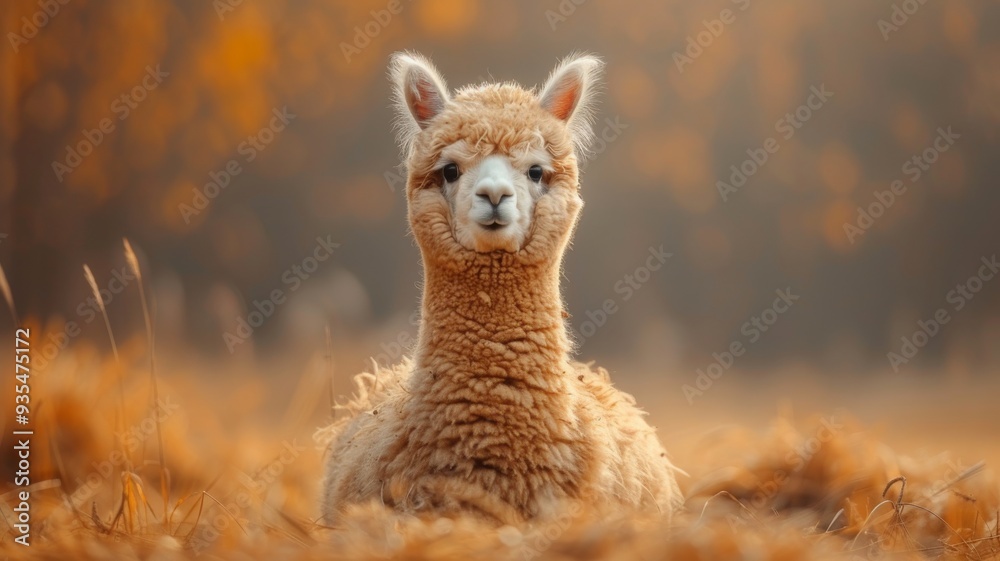 A close-up, minimalistic illustration of a single alpaca with its soft, fluffy fur detailed, set against a clean, neutral background A close-up, minimalistic illustration of a single alpaca with its soft, fluffy fur detailed, set against a clean, neutral background