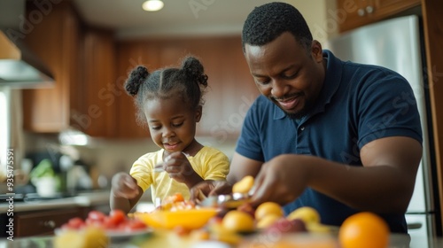 Happy father and daughter