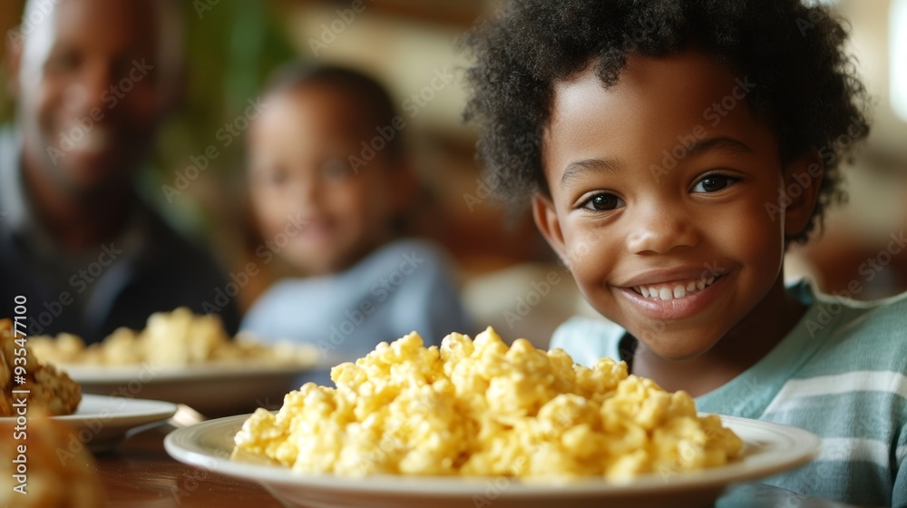 Happy Young Boy Eating Happy Young Boy Eating