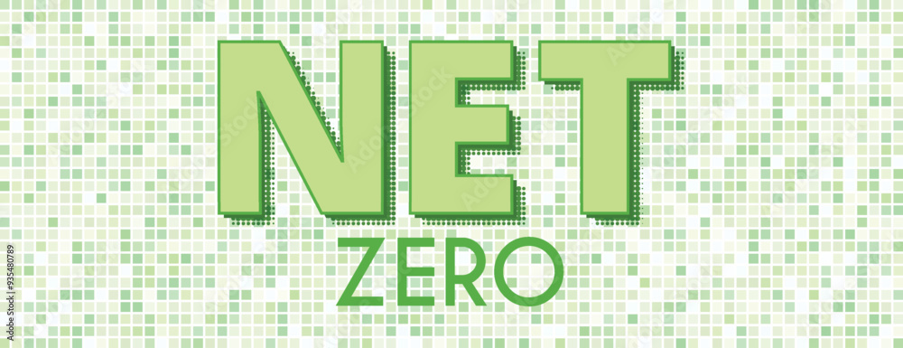 Net zero and carbon neutral concept. Hexagon banner on green background. Net zero greenhouse gas emissions target. Vector illustration. Net zero and carbon neutral concept. Hexagon banner on green background. Net zero greenhouse gas emissions target. Vector illustration.