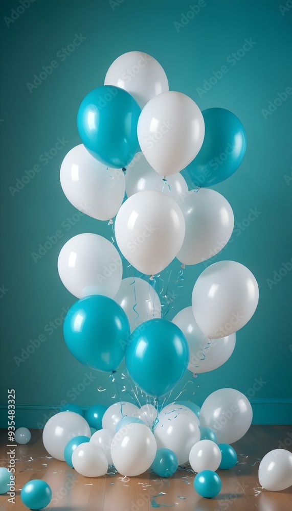 Balloon Teal White Background Fun Funny Party for Children Balloon Teal White Background Fun Funny Party for Children