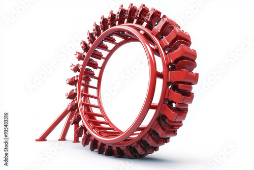 Roller Coaster On White Bac...