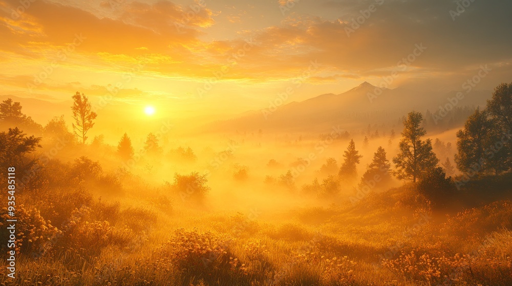 Sunrise over the Misty Mountains Sunrise over the Misty Mountains