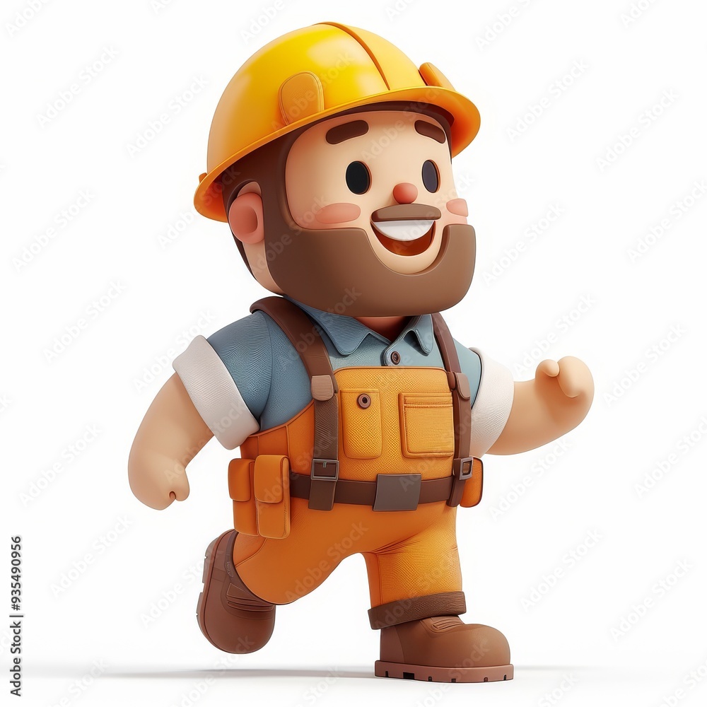 Cartoon 3D Labor Day and the importance of workers 3D cartoon style. Isolated white background Cartoon 3D Labor Day and the importance of workers 3D cartoon style. Isolated white background