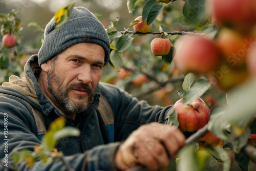 Harvest time season people gathering grain fruit vegetables farm plants field, Generative AI