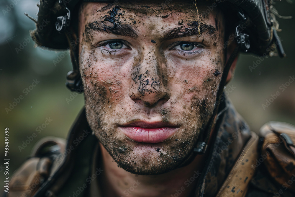 Special forces officer soldier in uniform AI generated image