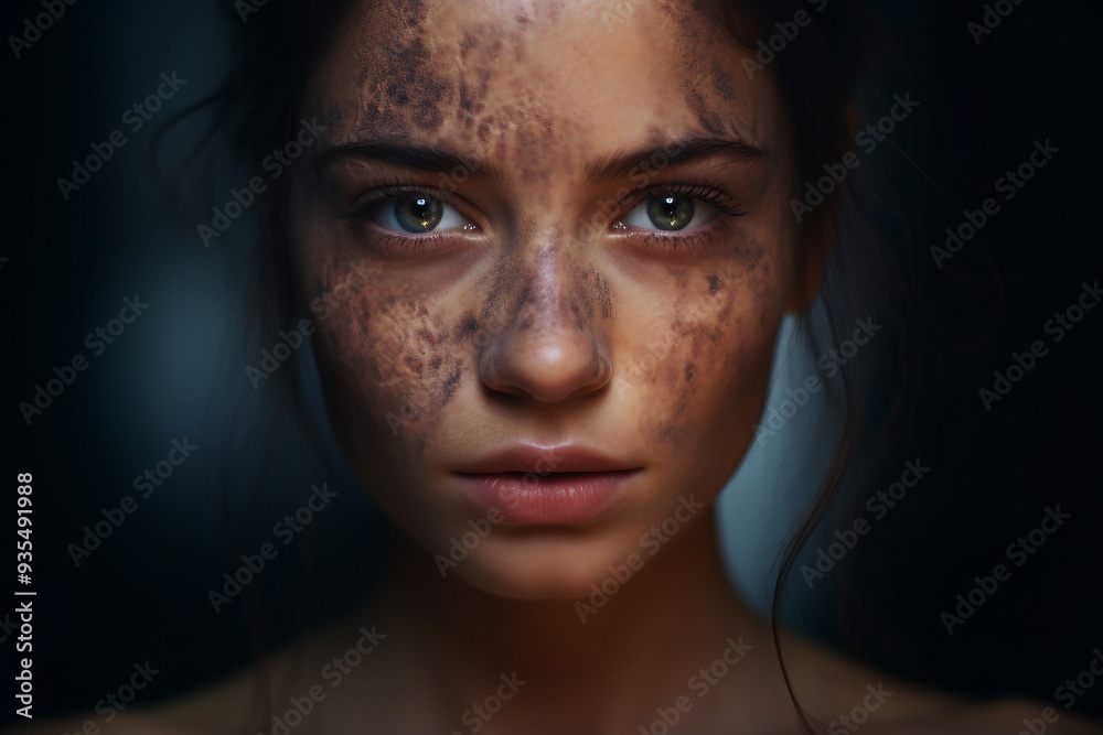 Generative AI picture of a young person allergic reaction on skin Generative AI picture of a young person allergic reaction on skin