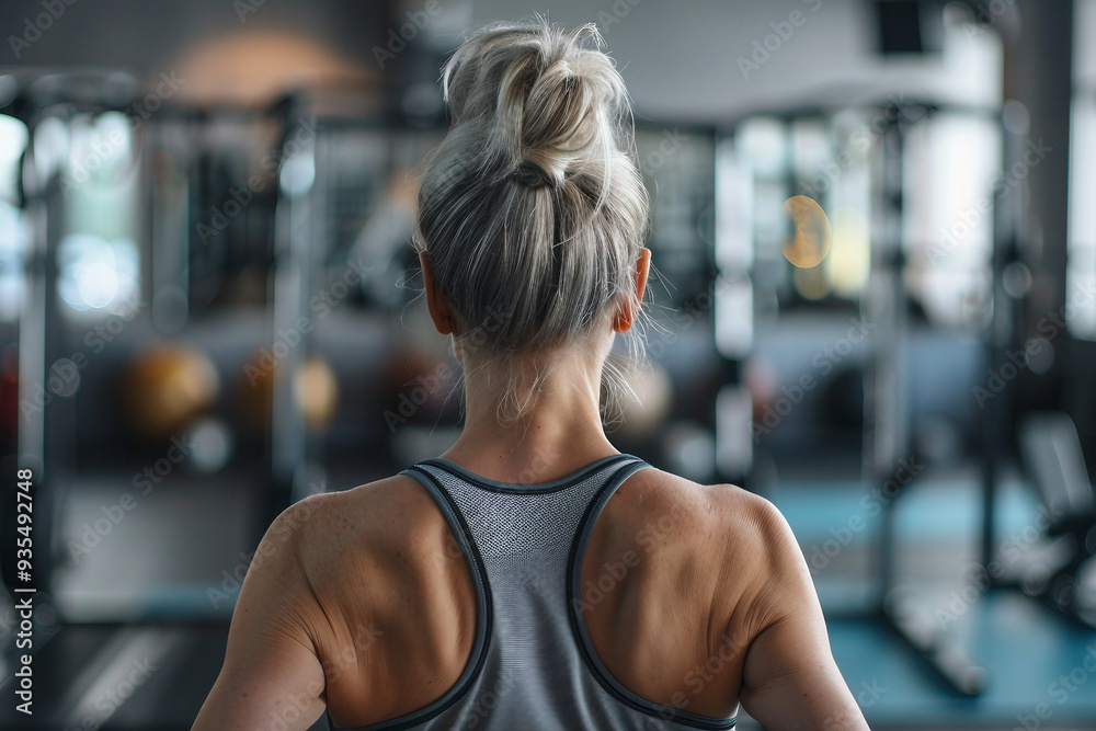 Beautiful elderly people attending gym having healthy lifestyle way of life, modern indoors sports space, Generative AI Beautiful elderly people attending gym having healthy lifestyle way of life, modern indoors sports space, Generative AI