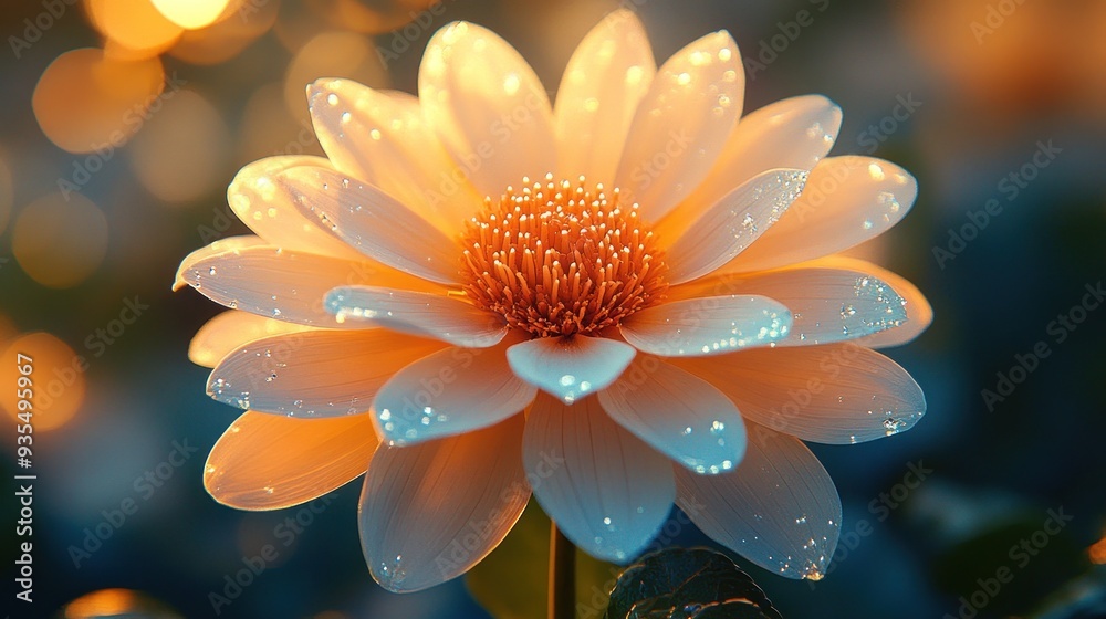 Delicate Flower with Dew Drops