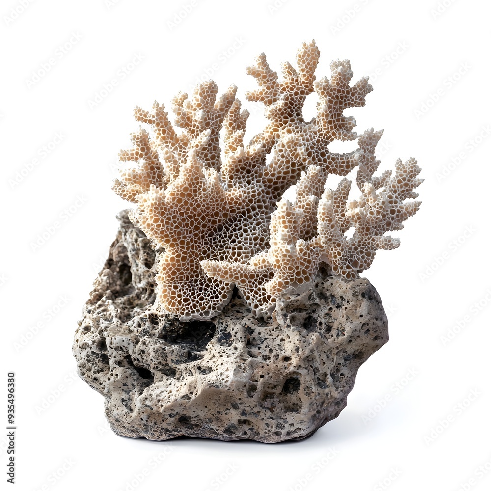 Obraz premium Detailed Photograph of Intricate Coral Rock Formation in Underwater Natural Setting