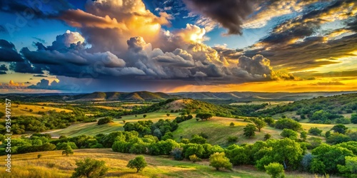 Wallpaper Mural usa texas hill country rolling hills dramatic skies Torontodigital.ca