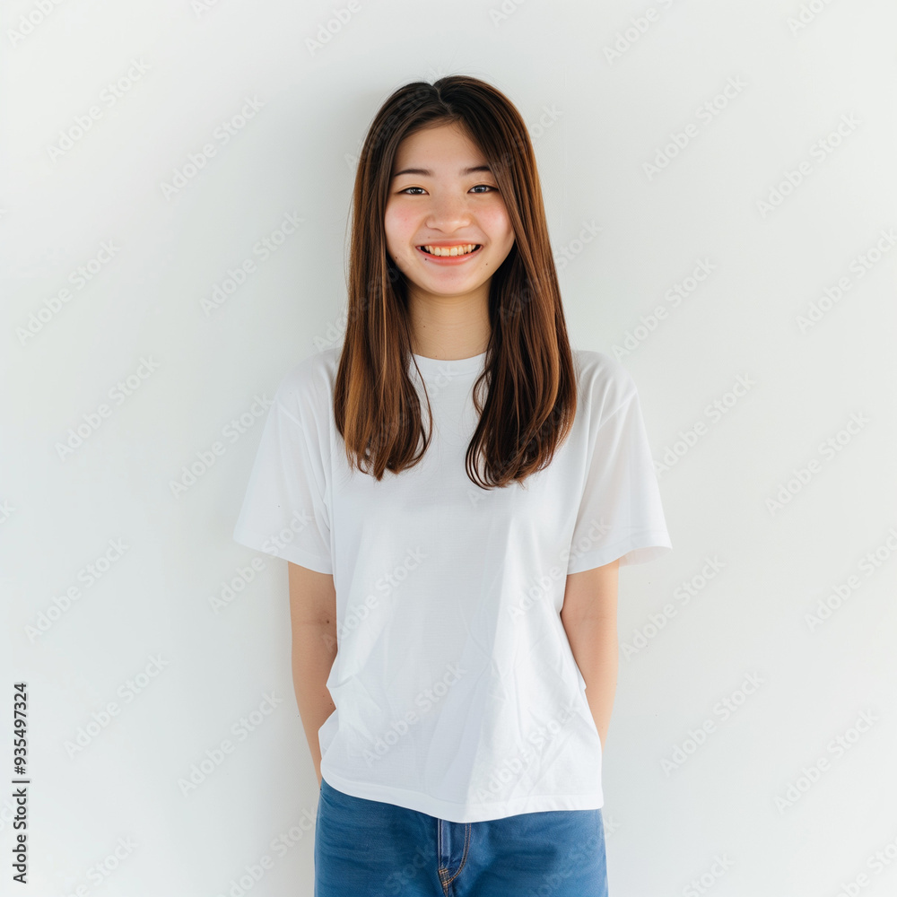 無地の白Tシャツのスタジオ撮影 無地の白Tシャツのスタジオ撮影