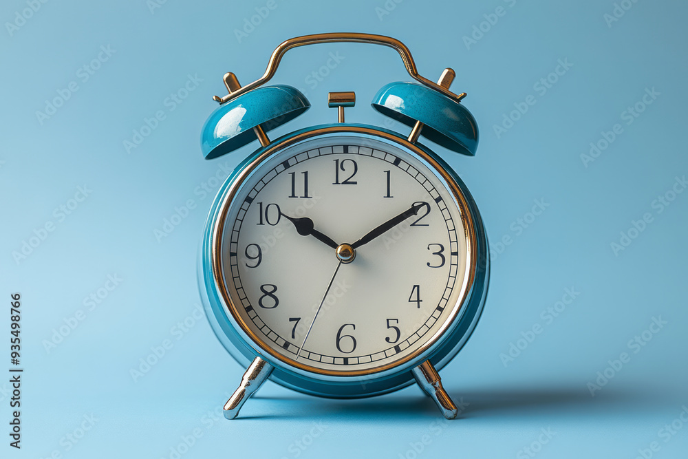 A clock showing early morning time, isolated on a pastel blue background, symbolizing the habit of waking up early, A clock showing early morning time, isolated on a pastel blue background, symbolizing the habit of waking up early,