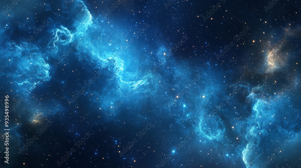 3D rendering of a beautiful blue starry sky background with many stars and nebulae in deep space. 3D rendering of a beautiful blue starry sky background with many stars and nebulae in deep space.
