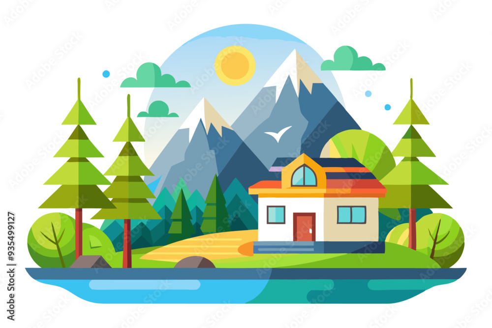 Modern House with Mountain View and Forest Setting Modern House with Mountain View and Forest Setting