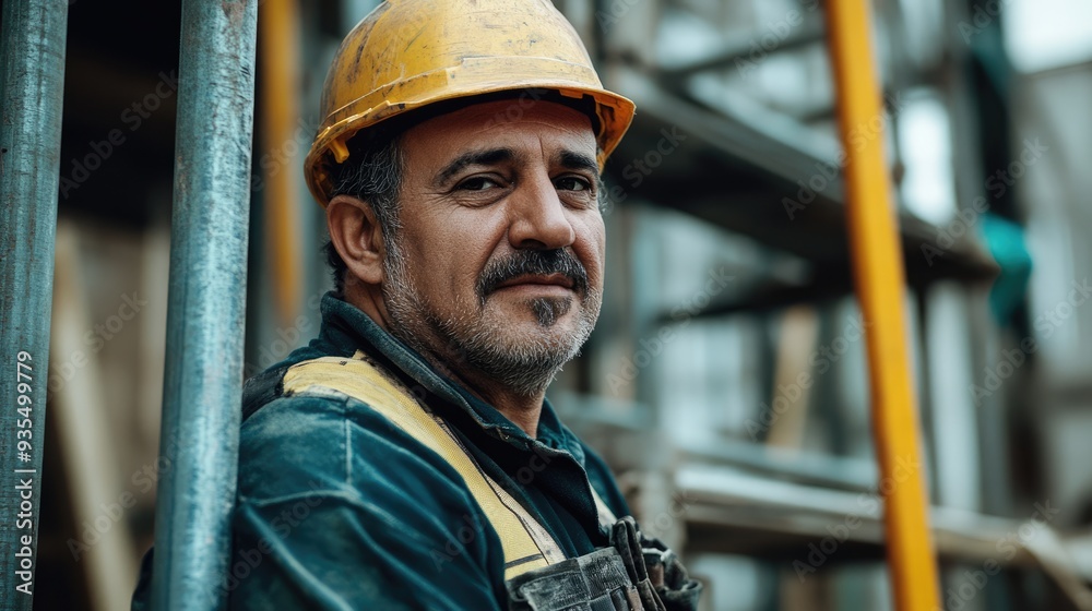 Construction Worker in Yellow Hard Hat
