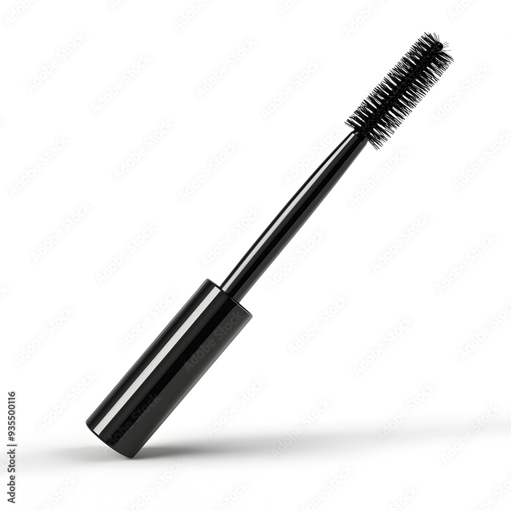 Photo of Isolated Black Mascara Wand on White Background Photo of Isolated Black Mascara Wand on White Background