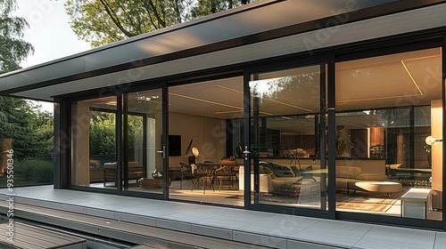 An innovative solution for aluminum lift-and-slide patio doors. It provides excellent thermal insulation, structural stability and a high level of safety. The door slides smoothly and quietly. photo