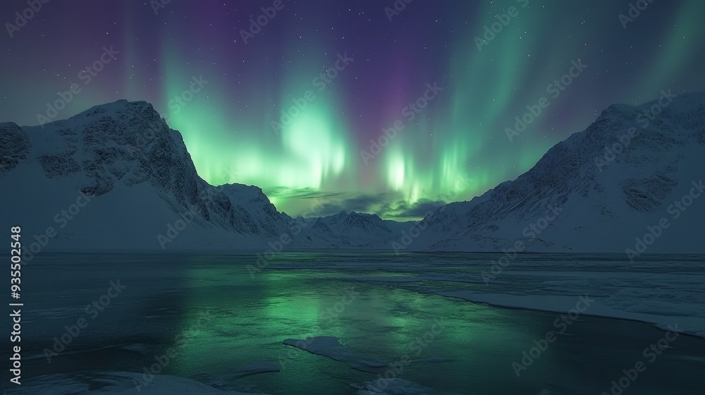 Northern Lights Reflecting on Northern Lights Reflecting on