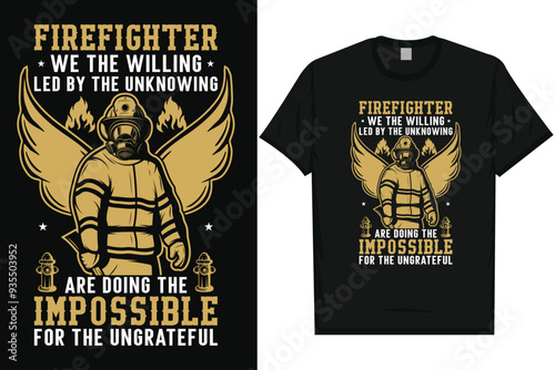 Firefighter fireman fire rescue graphics tshirt design