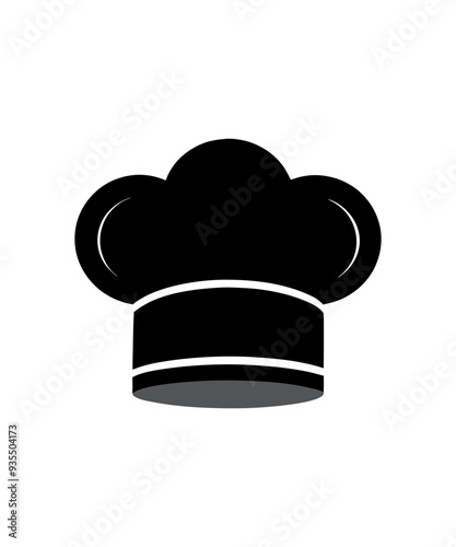 Minimalist chef hat icon silhouette vector illustration.