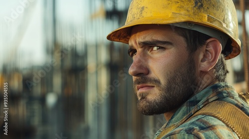 Construction Worker in Yellow Hard Hat