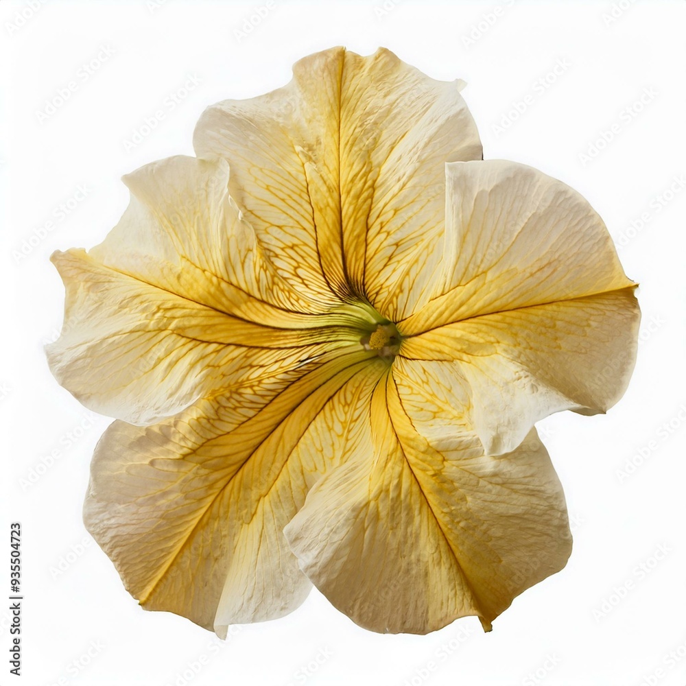 Single Yellow Petunia isolated on white background Single Yellow Petunia isolated on white background