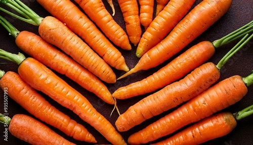 Bunch of orange carrots, vegetarian food, healthy diet, carotenes photo