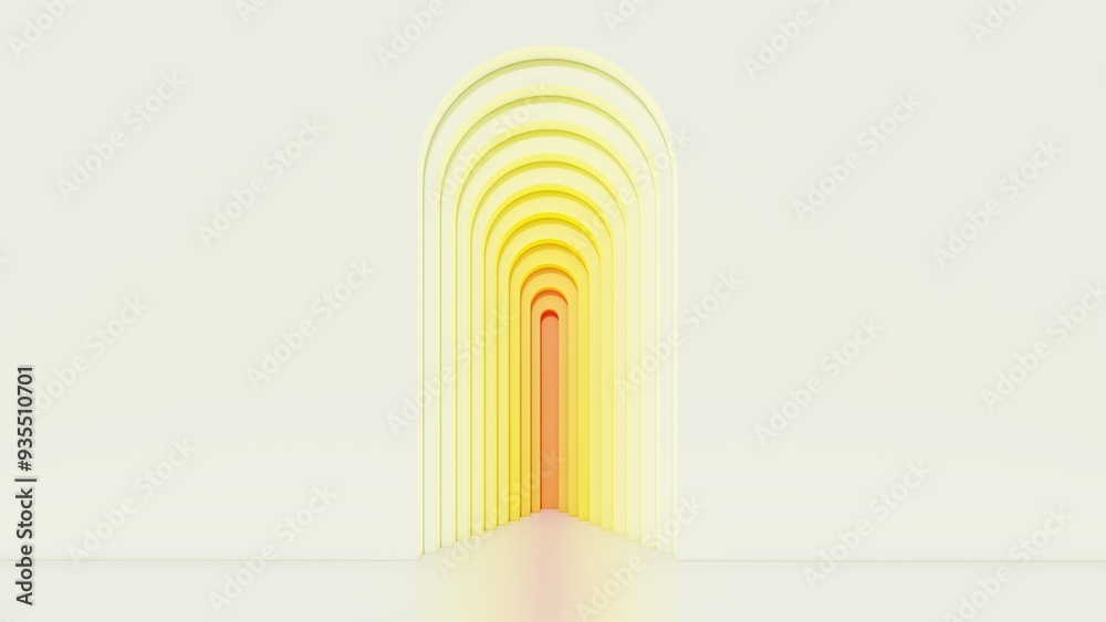 Fototapeta premium Arch podium background art deco style 3d render