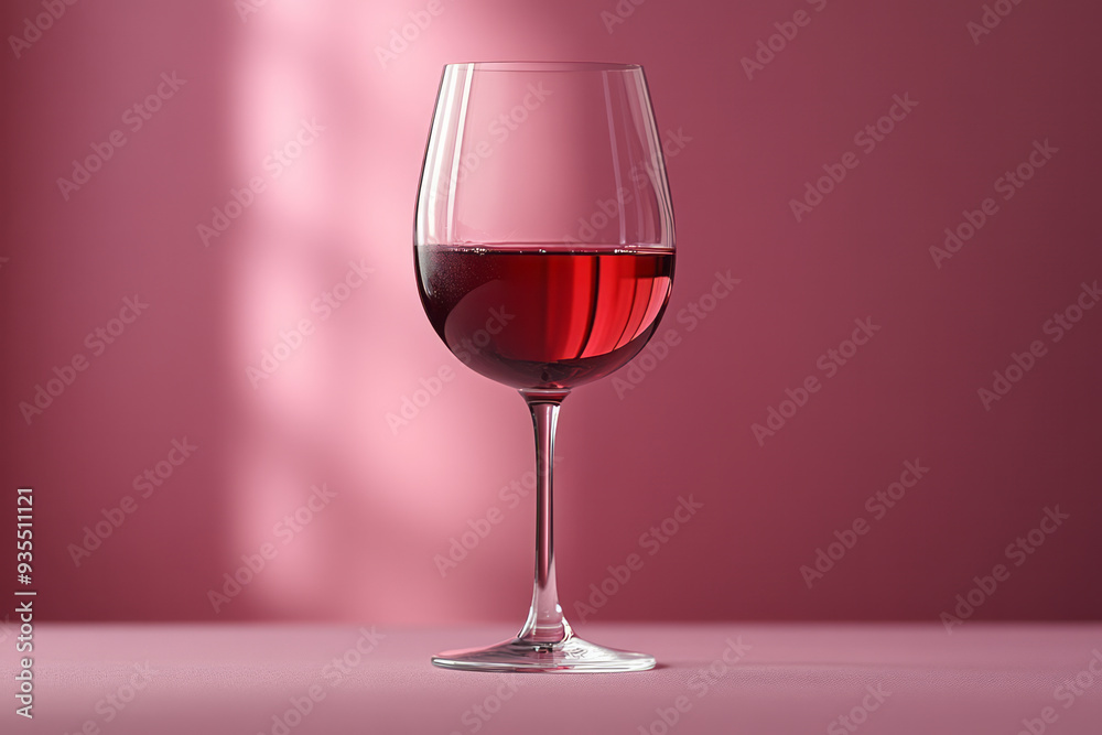 A glass of red wine, isolated on a pastel pink background, symbolizing the final product of winemaking, A glass of red wine, isolated on a pastel pink background, symbolizing the final product of winemaking,