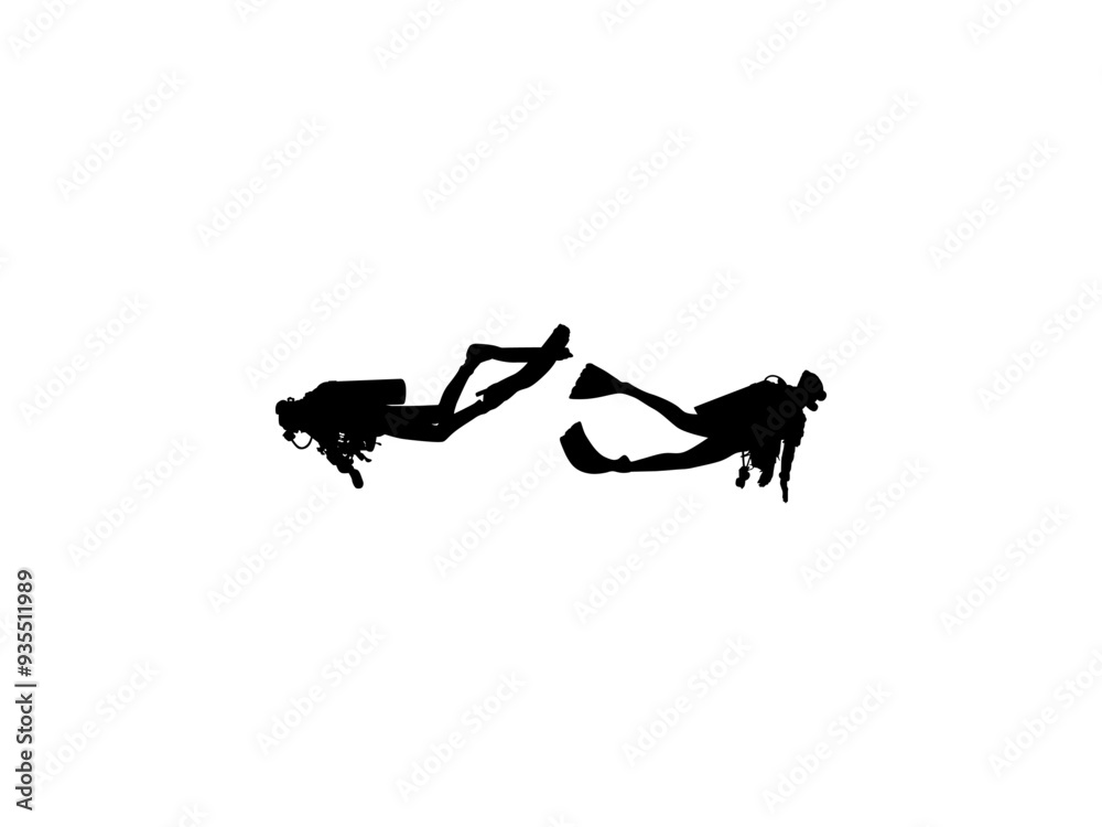 Silhouette of the Diving, Flat style, can use for Logo Gram, Sticker, Pictogram, Website, Apps, Diving Illustration or Graphic Design Element. Vector Illustration Silhouette of the Diving, Flat style, can use for Logo Gram, Sticker, Pictogram, Website, Apps, Diving Illustration or Graphic Design Element. Vector Illustration