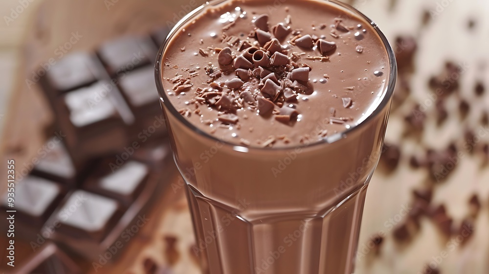 Making a chocolate milkshake at home