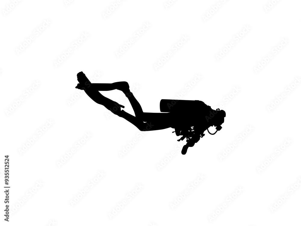 Silhouette of the Diving, Flat style, can use for Logo Gram, Sticker, Pictogram, Website, Apps, Diving Illustration or Graphic Design Element. Vector Illustration Silhouette of the Diving, Flat style, can use for Logo Gram, Sticker, Pictogram, Website, Apps, Diving Illustration or Graphic Design Element. Vector Illustration