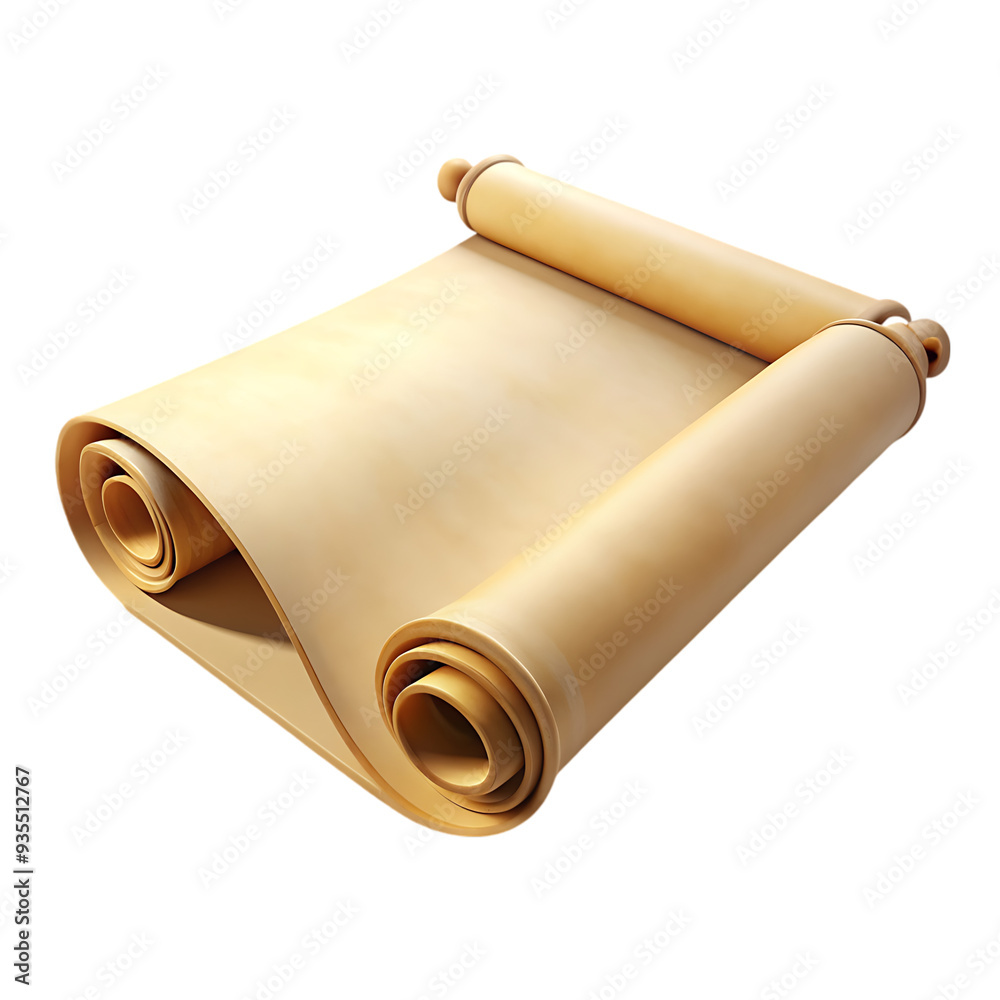Closed Scroll on White Background Ideal for Historical and Antique Document Illustrations Closed Scroll on White Background Ideal for Historical and Antique Document Illustrations
