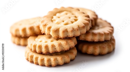 Danish butter cookies butter cookies isolated on white bakcground : Generative AI