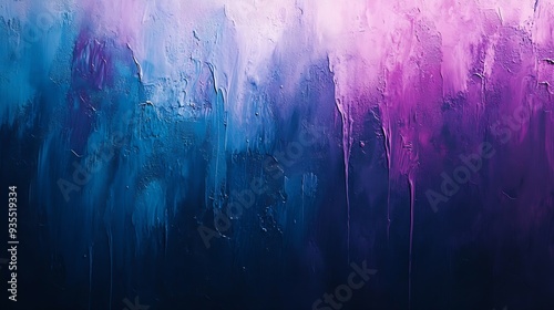 Abstract artistic background with drips and splashes of paint Abstract ombre of colors from blue turquoise to lilac and dark bluetexture background : Generative AI photo