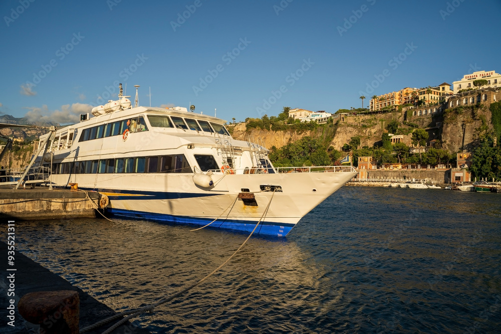 Sorrento Intercity Cruise ship docked in the harbor port of Sorrento city
