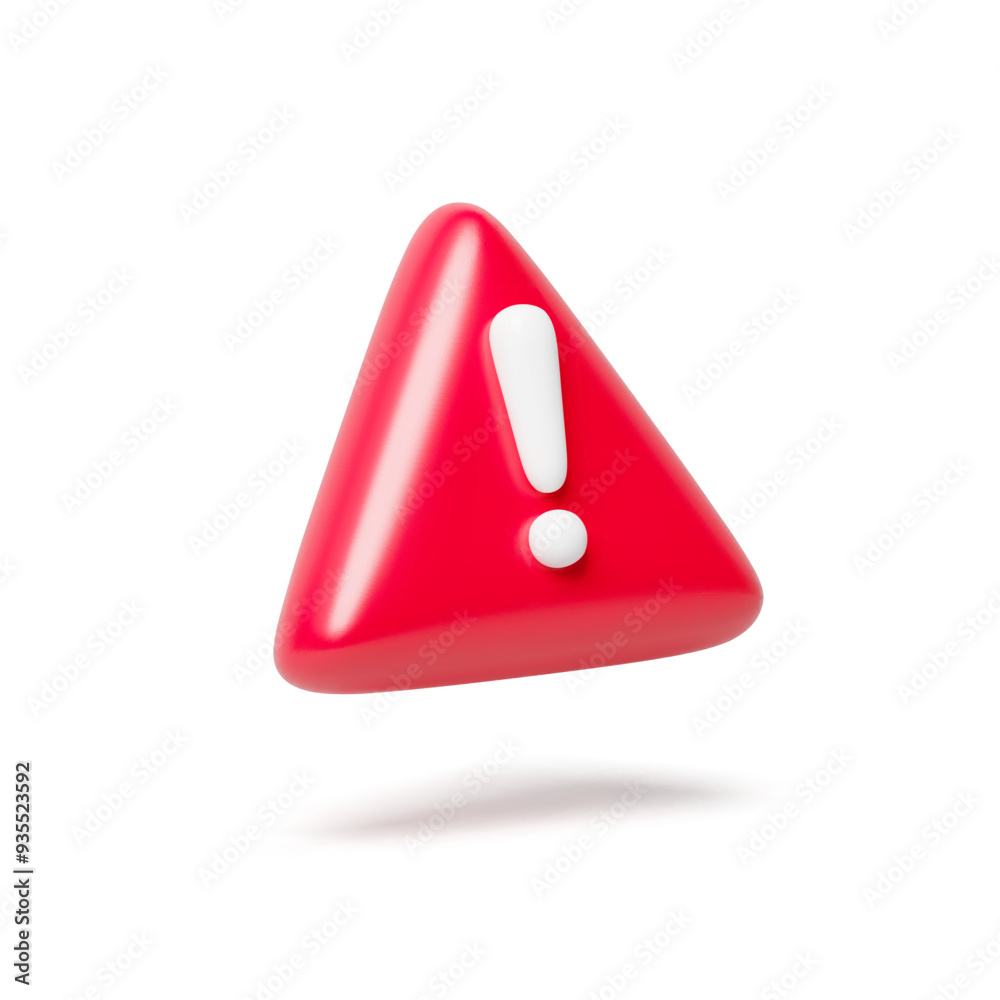 Vector art of red triangle warning sign icon prevent about danger warning, risk warning, danger alert. 3d realistic illustration of exclamination mark . Warning icon isolated on white background. Vector art of red triangle warning sign icon prevent about danger warning, risk warning, danger alert. 3d realistic illustration of exclamination mark . Warning icon isolated on white background.