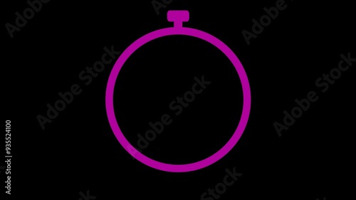 5 second stop watch Clock Animation Alpha Transparent Video. 