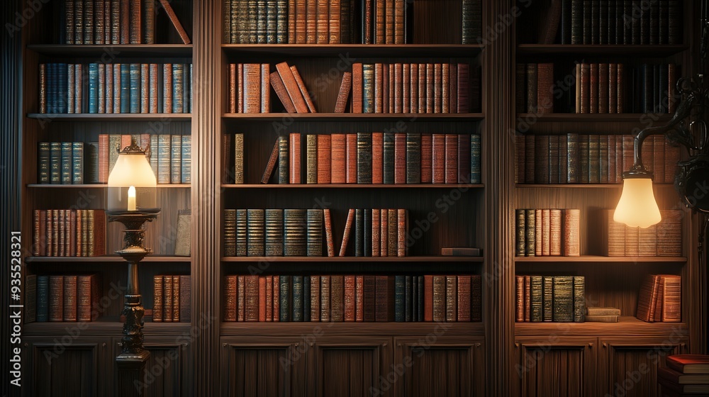 Bookcase with Books: A Simple and Elegant Display of Books on Shelves, Featuring a Variety of Volumes with Blank Covers, Bookcase with Books: A Simple and Elegant Display of Books on Shelves, Featuring a Variety of Volumes with Blank Covers,