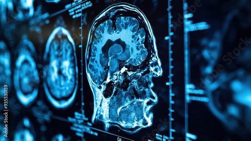 Wallpaper Mural Close-up of a CT scan showing a tumor in vivid detail, representing the precision of modern diagnostics, CT scan, tumor imaging Torontodigital.ca