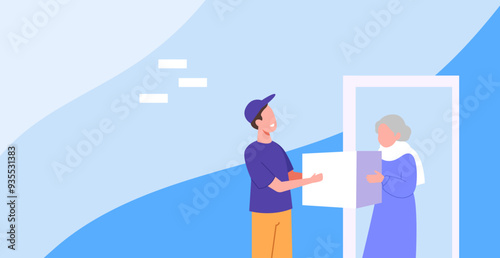 illustration of Delivery and shoping