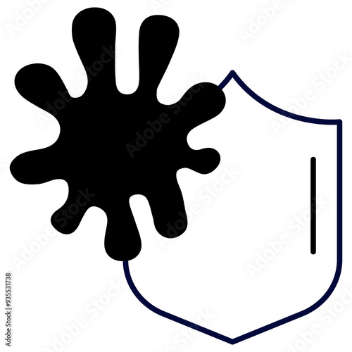 Stain Resistance Icon Design. Represents Stain Protection, Stain Resistant, Anti-Stain, Stain Repellent. Transparent PNG.