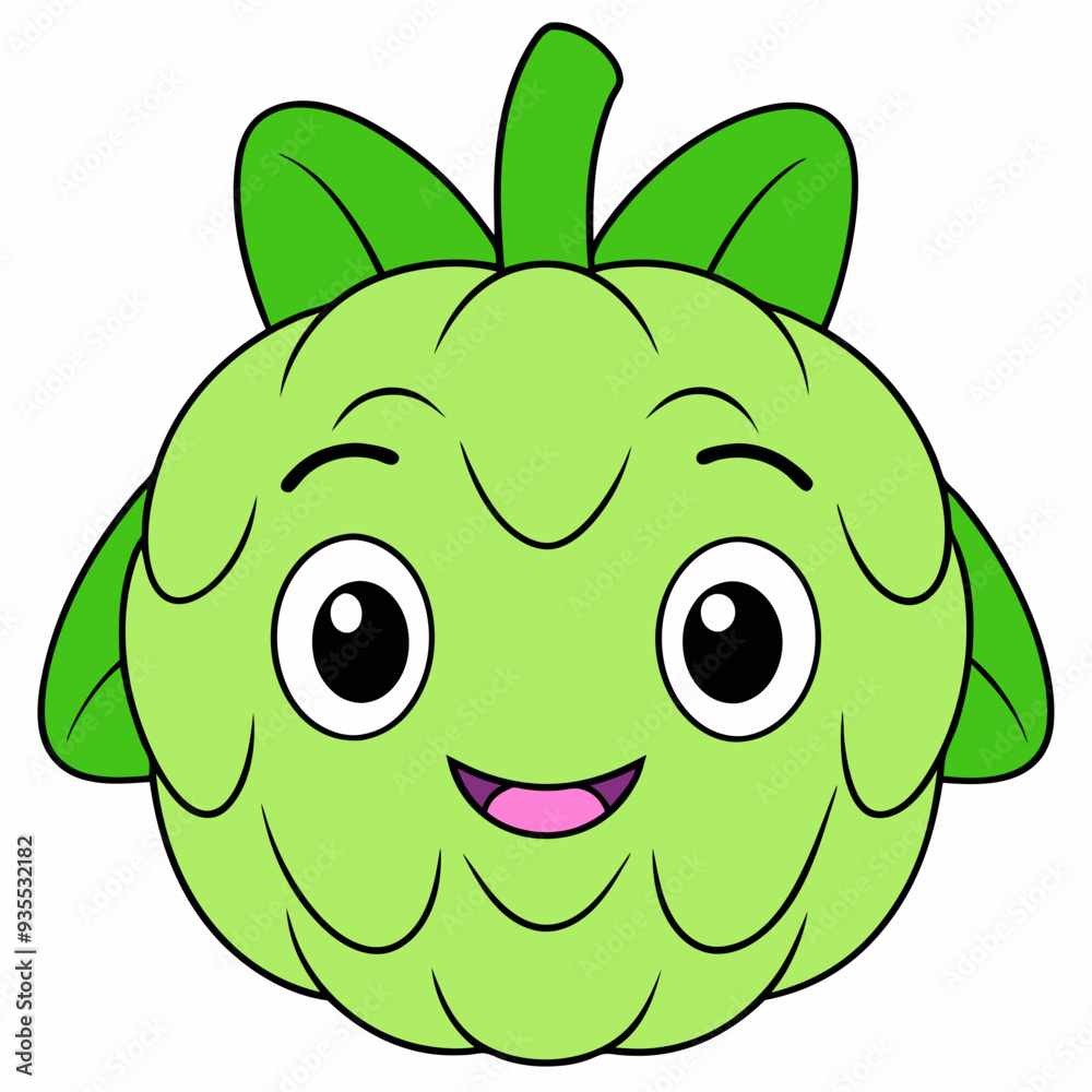 Fototapeta premium Cherimoya Fruit fruit Coloring Page svg