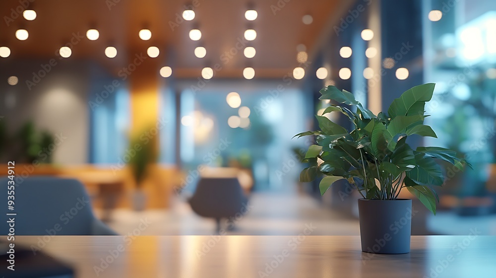 interior of a office modern blur business : Generative AI