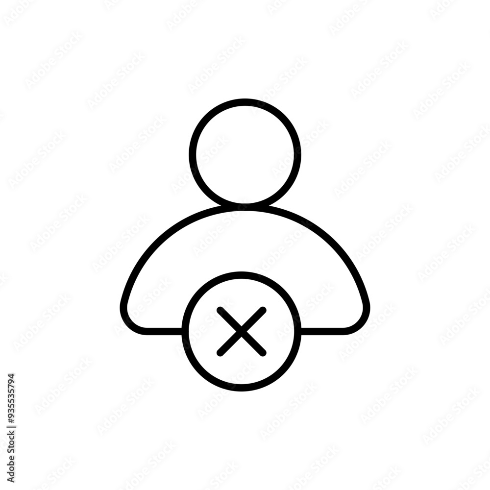 Delete user outline icons, minimalist vector illustration ,simple transparent graphic element .Isolated on white background Delete user outline icons, minimalist vector illustration ,simple transparent graphic element .Isolated on white background