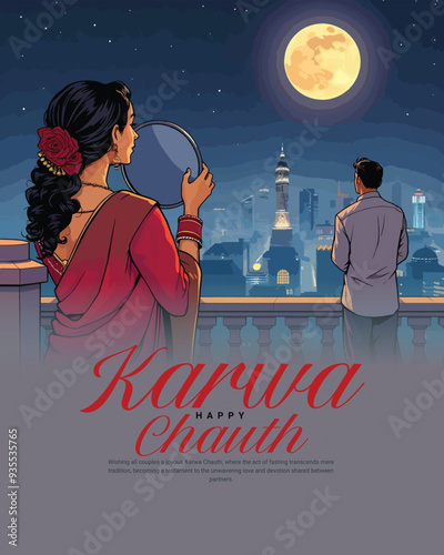 Happy Karwa Chauth and Karva Chauth for married women Fasting social Media Post banner photo