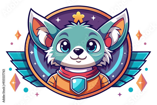 Adorable Cartoon Space Fox in a Spacesuit