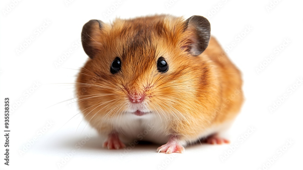Fat funny hamster isolated on white background : Generative AI Fat funny hamster isolated on white background : Generative AI