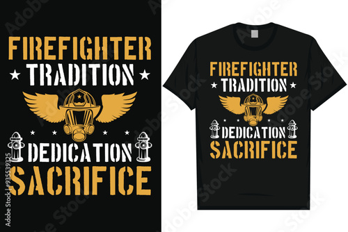 Firefighter fireman fire rescue typography graphics tshirt design